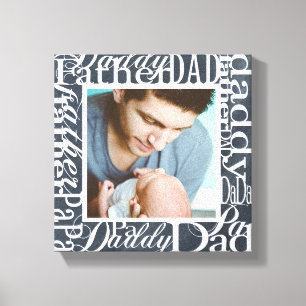 Personalised Father's Day Word Collage Chalkboard Canvas Print