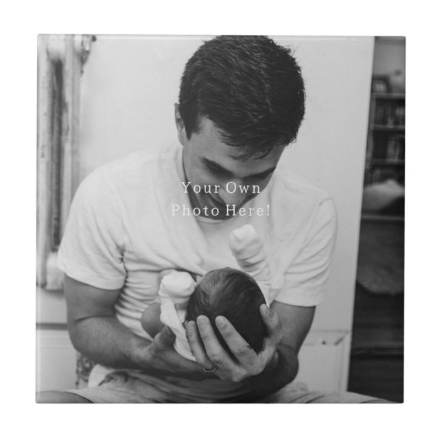 Personalised Father's Day Your Own Photo. Ceramic Tile (Front)