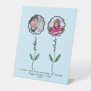 Personalised Fathers Garden Photo gift from kids Pedestal Sign