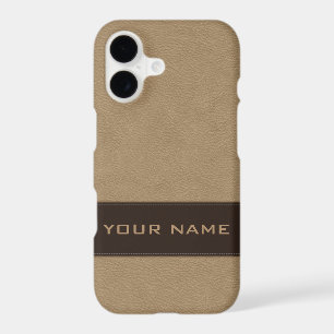 Personalised Faux Beige Leather