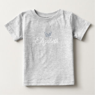 personalised faux diamond sparkle butterfly baby T-Shirt