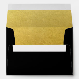 Personalised Faux Gold Foil & Black Envelope Liner