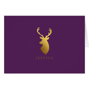 Personalised Faux Gold Foil Deer Head