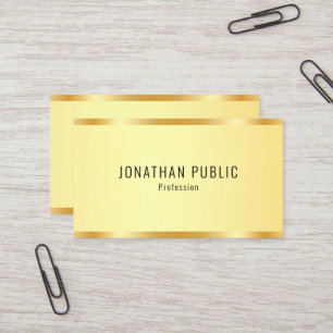 Personalised Faux Gold Metallic Look Modern Business Card