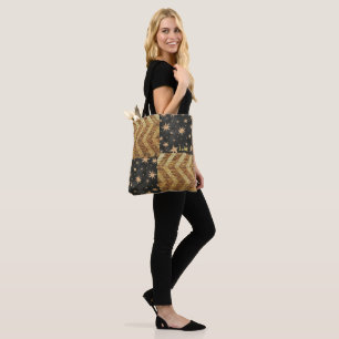 Personalised Faux Gold Stars & Stripes Design Tote Bag