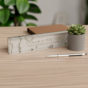 Personalised Faux Marble VIP Acrylic Block Nameplate