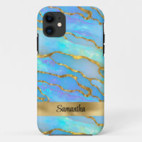 Personalised Faux Opal Stone and Gold