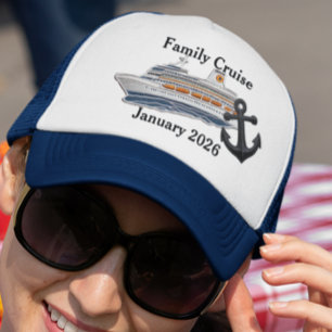 Personalised Faux Patches Family Cruise Ship Trucker Hat