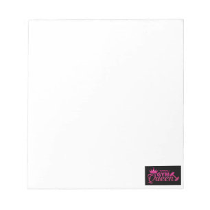 Personalised faux pink glitter Gym Queen plain Notepad