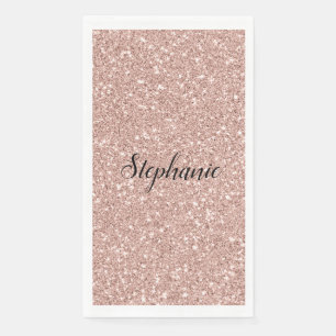 Personalised Faux Rose Gold Glitter   Napkin
