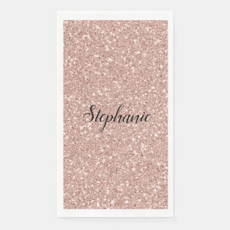 Personalised Faux Rose Gold Glitter   Napkin