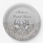 Personalised Faux Silver Sequins Bow Bridal Shower