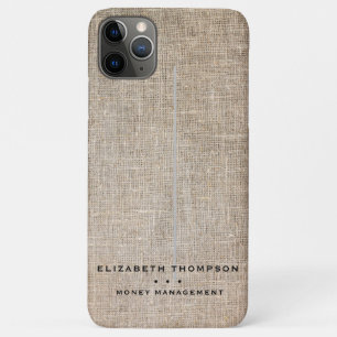 Personalised Faux Tan Linen iPhone 11 Pro Max Case