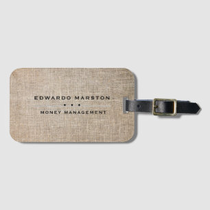 Personalised Faux Tan Linen Luggage Tag
