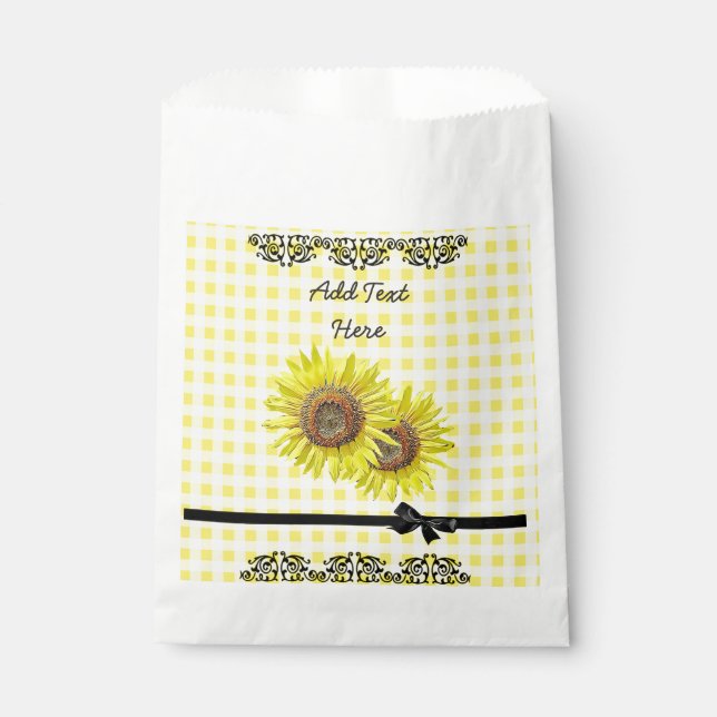Personalised Favour Bags Sunflower Themed Party (Front)