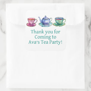 Personalised favour stickers kids tea party
