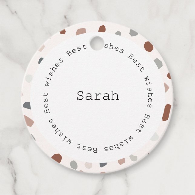 Personalised Favour Tag - Modern Terrazzo  (Front)