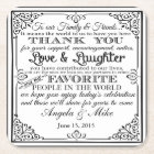 personalised Favour wedding coaster Thank you