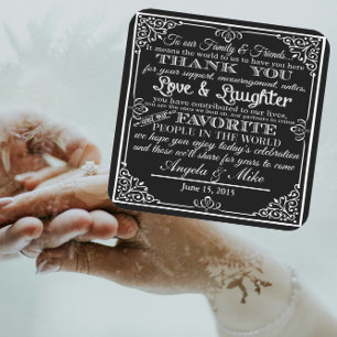 personalised Favour wedding coaster Thank you