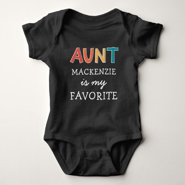 Personalised Favourite Aunt Cute I Love My Aunt Baby Bodysuit (Front)