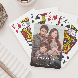 Personalised Favourite Family Photos Modern Script Playing Cards