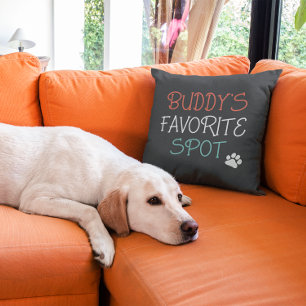 Personalised Favourite Spot for Pets Dog Lover Cushion