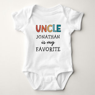 Personalised Favourite Uncle Cute I Love My Uncle Baby Bodysuit