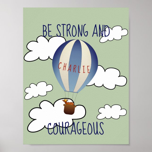 Personalised Fawn in Balloon Quote Poster (Front)