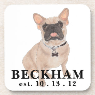 Personalised Fawn Masked Frenchie French Bulldog Coaster