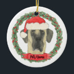 Personalised Fawn Masked Great Dane Ceramic Ornament<br><div class="desc">Make the nice list this year with a personalised ornament of your sweet fawn masked great dane!</div>