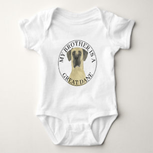 Personalised Fawn Masked Harlequin Great Dane Baby Bodysuit