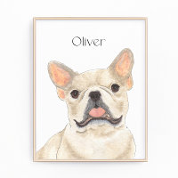 Personalised Fawn Tan Frenchie French Bulldog Art