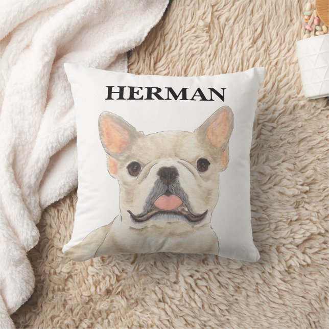 Personalised Fawn Tan Frenchie French Bulldog Cushion (Blanket)