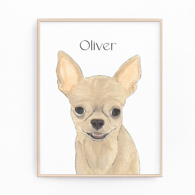 Personalised Fawn Tan Short Haired Chihuahua Art Photo Print (Creator Uploaded)
