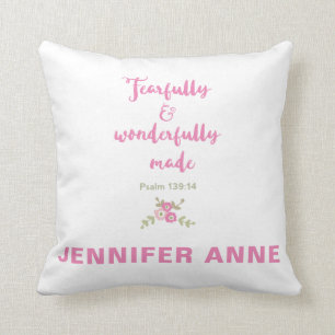 Personalised Fearfully and Wonderfully Made Pillow