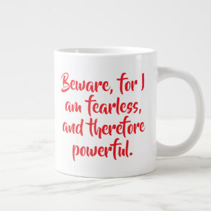 Personalised Fearless Woman Quote Modern Script Large Coffee Mug