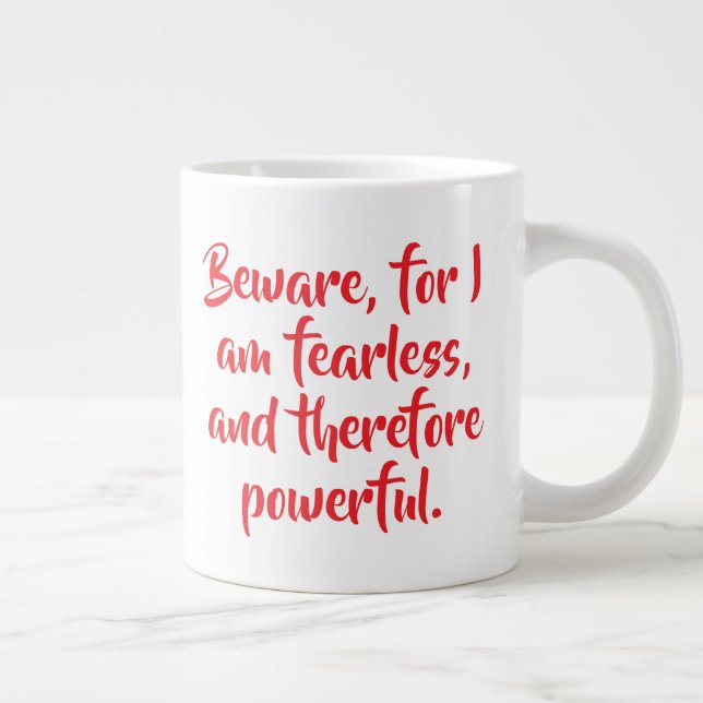 Personalised Fearless Woman Quote Modern Script Large Coffee Mug (Right)