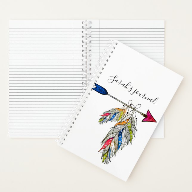 Personalised feathered arrow journal (Inside)