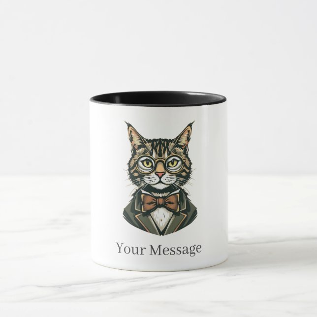 Personalised Feline Gentleman Coffee Cup (Center)