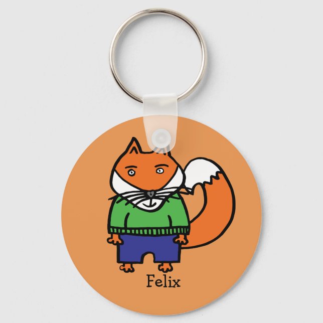 Personalised Felix the Fox Key Ring (Front)