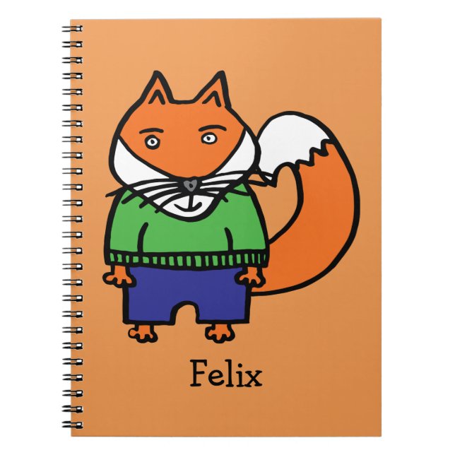 Personalised Felix the Fox Notebook (Front)