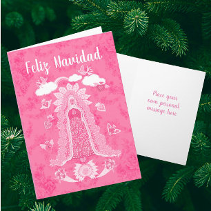 Personalised Feliz Navidad Our Lady of Guadalupe Holiday Card