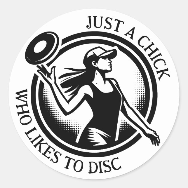 Personalised female Disc Golf  Classic Round Sticker (Front)