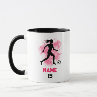 Personalised Female Soccer Player Mug