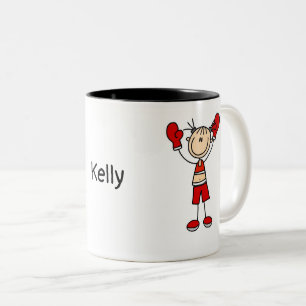 Personalised Female Stick Figure Boxing Mug