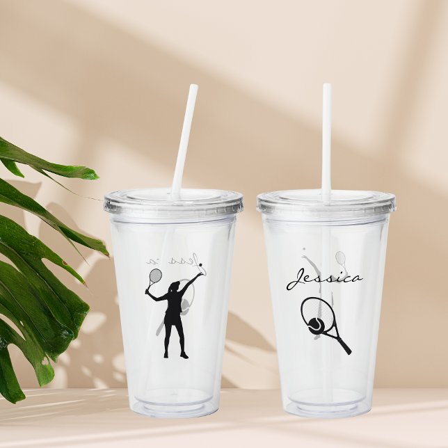 Personalised Female Tennis Player Gift For  Acrylic Tumbler (Creator Uploaded)
