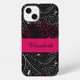 Personalised Feminine Feathers and Flowers iPhone 13 Case