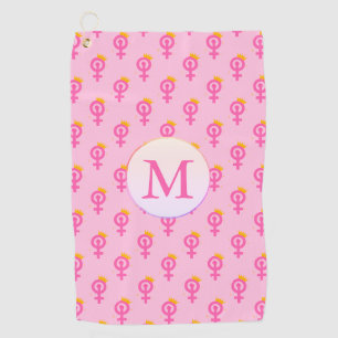 Personalised Feminist Pink Golf Towel