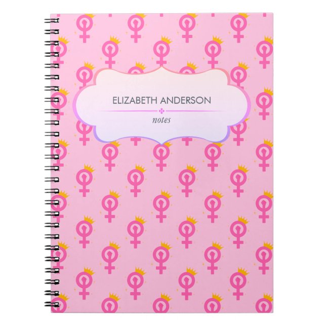 Personalised Feminist Pink Notebook (Front)