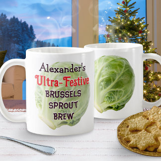 Personalised Festive Brussels Sprout Brew Funny Coffee Mug